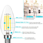 Glass Luxrite Candelabra LED Light Bulbs 100W Equivalent 800 Lumens 7W B11 Dimmable Damp Rated UL Listed E12 12 Pack - image 3