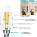 Glass Luxrite Candelabra LED Light Bulbs 100W Equivalent 800 Lumens 7W B11 Dimmable Damp Rated UL Listed E12 12 Pack - image 15