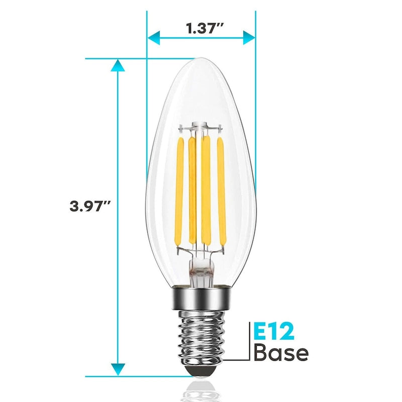Glass Luxrite Candelabra LED Light Bulbs 100W Equivalent 800 Lumens 7W B11 Dimmable Damp Rated UL Listed E12 12 Pack - image 20