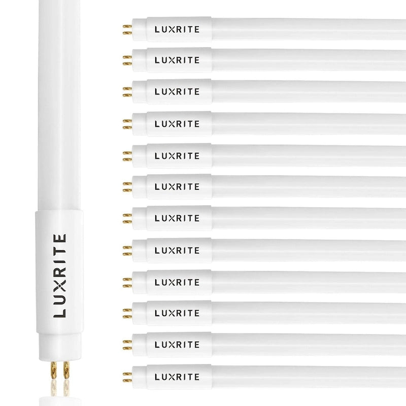 Luxrite 4FT T5 LED Tube Lights, 24W=54W, 45.78", Ballast and Ballast Bypass Compatible, Damp Rated 12 Pack - image 1