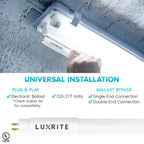 Luxrite 4FT T5 LED Tube Lights, 24W=54W, 45.78", Ballast and Ballast Bypass Compatible, Damp Rated 12 Pack - image 2