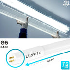 Luxrite 4FT T5 LED Tube Lights, 24W=54W, 45.78", Ballast and Ballast Bypass Compatible, Damp Rated 12 Pack - image 4