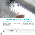 Luxrite 4FT T5 LED Tube Lights, 24W=54W, 45.78", Ballast and Ballast Bypass Compatible, Damp Rated 12 Pack - image 8