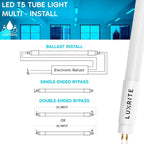 Luxrite 4FT T5 LED Tube Lights, 24W=54W, 45.78", Ballast and Ballast Bypass Compatible, Damp Rated 12 Pack - image 11