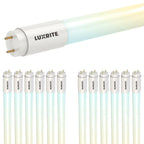Glass Luxrite 12-Pack 4FT T8 LED Tube Lights, 12W/15W/18W Tunable, 5CCT 3000K-6500K, Ballast Bypass, Up to 2250LM, UL, DLC - 12 - image 1
