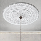 Médaillon de plafond rond blanc classique de 37 pouces de diamètre