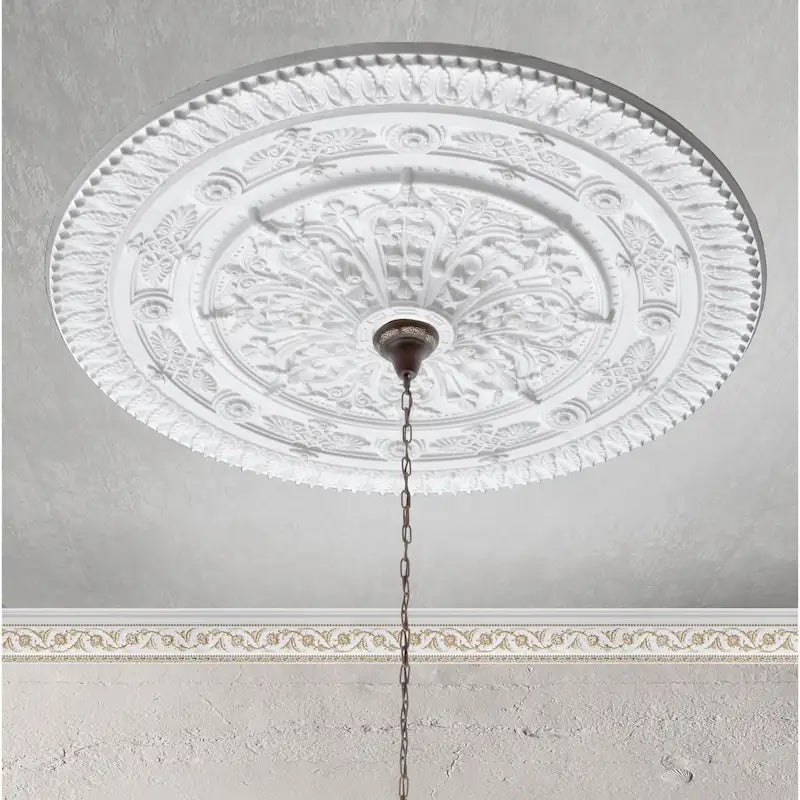 Médaillon de plafond rond blanc classique de 37 pouces de diamètre