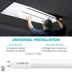 Glass Luxrite 12-Pack 4FT T8 LED Tube Light, 18W=32W, 3 Color Option, Single and Double End Powered, 2340 Lumens, UL, DLC - 12 - image 3