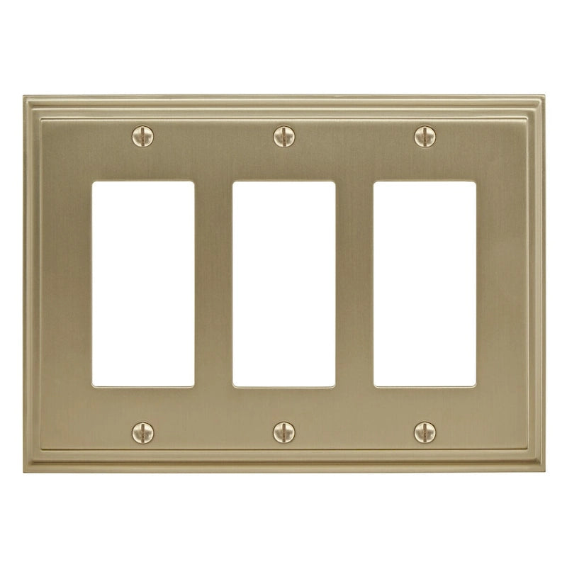 Mulholland 3 Rocker Golden Champagne Wall Plate - 3 Rocker