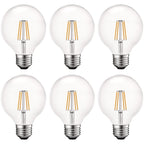 Ampoules LED globe Luxrite 5W Vintage G25 à intensité variable, blanc brillant 5000K, 550 lumens, culot E26 équivalent 60W, lot de 16