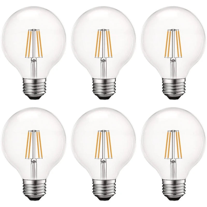 Luxrite 5W Vintage G25 LED Globe Bulbs Dimmable, 5000K Bright White, 550 Lumens, E26 bulb 60W Equivalent 16 Pack - image 1