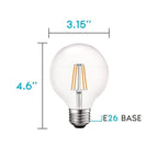 Luxrite 5W Vintage G25 LED Globe Bulbs Dimmable, 5000K Bright White, 550 Lumens, E26 bulb 60W Equivalent 16 Pack - image 3