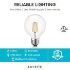 Luxrite 5W Vintage G25 LED Globe Bulbs Dimmable, 5000K Bright White, 550 Lumens, E26 bulb 60W Equivalent 16 Pack - image 7