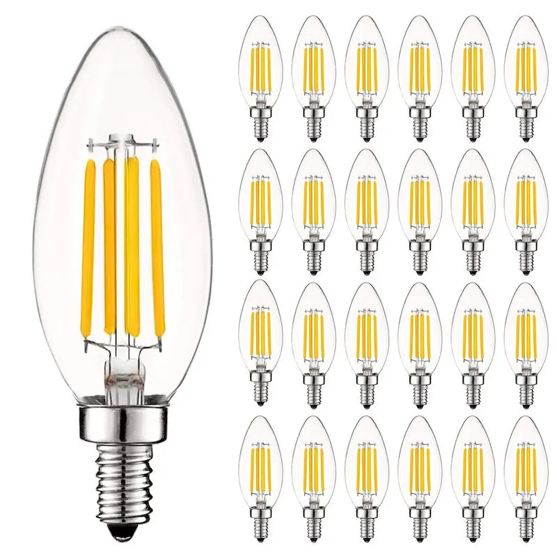 Luxrite Vintage Candelabra LED Bulb 60W Equivalent 550lm 4000K Cool White 5W Dimmable UL Listed E12 Base (24 Pack) - image 1