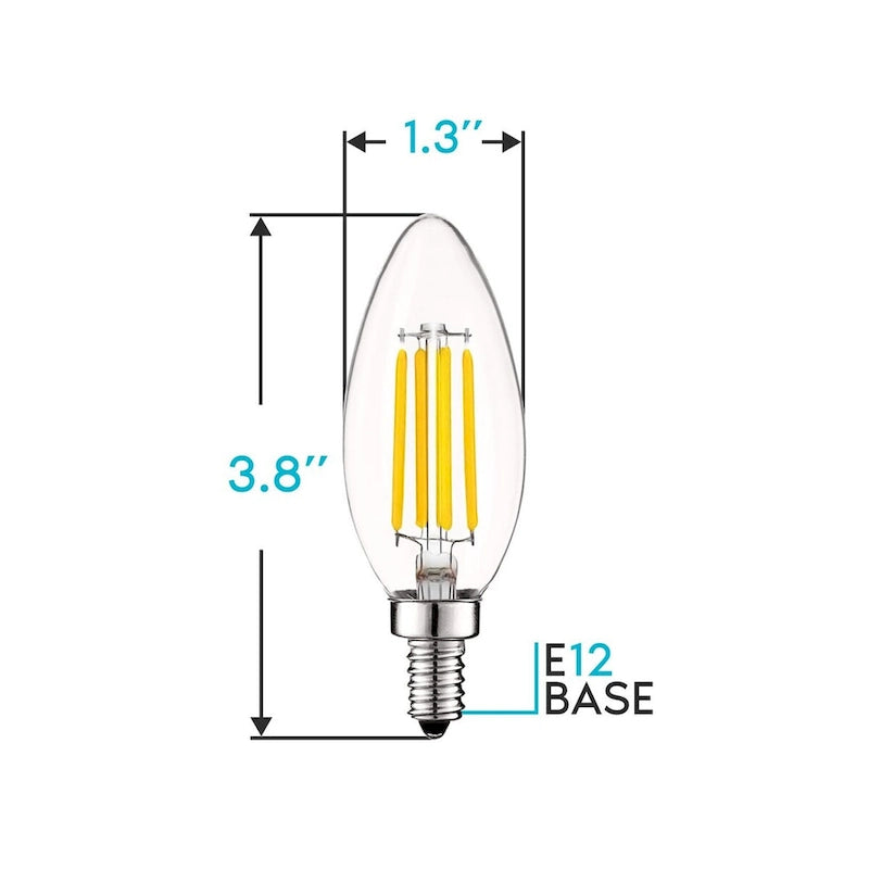 Luxrite Vintage Candelabra LED Bulb 60W Equivalent 550lm 4000K Cool White 5W Dimmable UL Listed E12 Base (24 Pack) - image 2