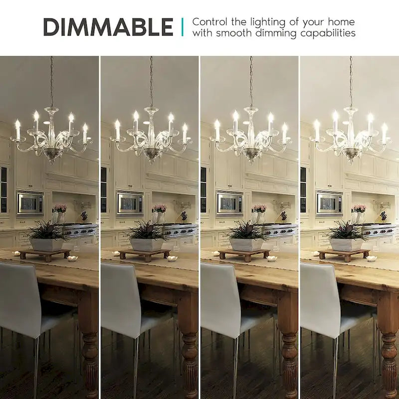 Luxrite Vintage Candelabra LED Bulb 60W Equivalent 550lm 4000K Cool White 5W Dimmable UL Listed E12 Base (24 Pack) - image 3