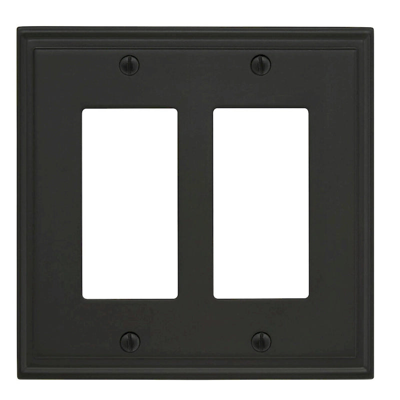 Mulholland 2 Rocker Black Bronze Wall Plate - 2 Rocker