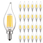 Luxrite 5W Vintage Candelabra LED Bulbs Dimmable, 550 Lumens, 60W Equivalent, Clear Glass, E12 Base (24 Pack) - image 1