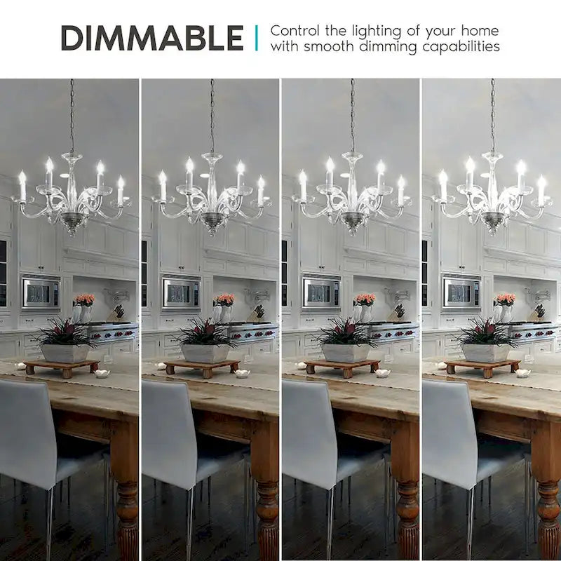 Luxrite 5W Vintage Candelabra LED Bulbs Dimmable, 550 Lumens, 60W Equivalent, Clear Glass, E12 Base (24 Pack) - image 13