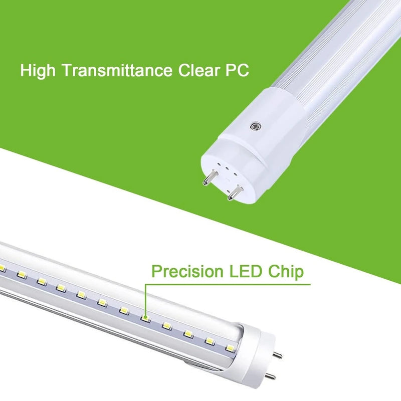 Glass Luxuries 4FT LED T8 Ballast Bypass Type B Light Tube, 18W, Single-Ended & Dual-Ended Connection, 2300lm, 5000K, 30 Pack - 30pcs - image 5