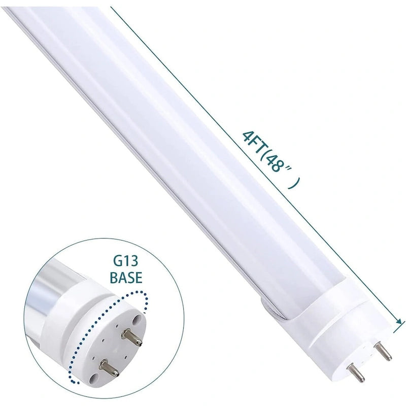 Glass Luxuries 4FT LED T8 Ballast Bypass Type B Light Tube, 18W, Single-Ended & Dual-Ended Connection, 2340LM, 4000K, 30 Pack - 30pcs - image 2